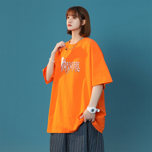 xz1002-1-Y44P25限39 原创夏款中性宽松落肩T恤图片