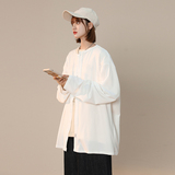 2026秋季新款中性纯色圆领宽松开衫衬衫男女xz1002-1-Y56p60，男装衬衫，星座906（原电商a316-1）