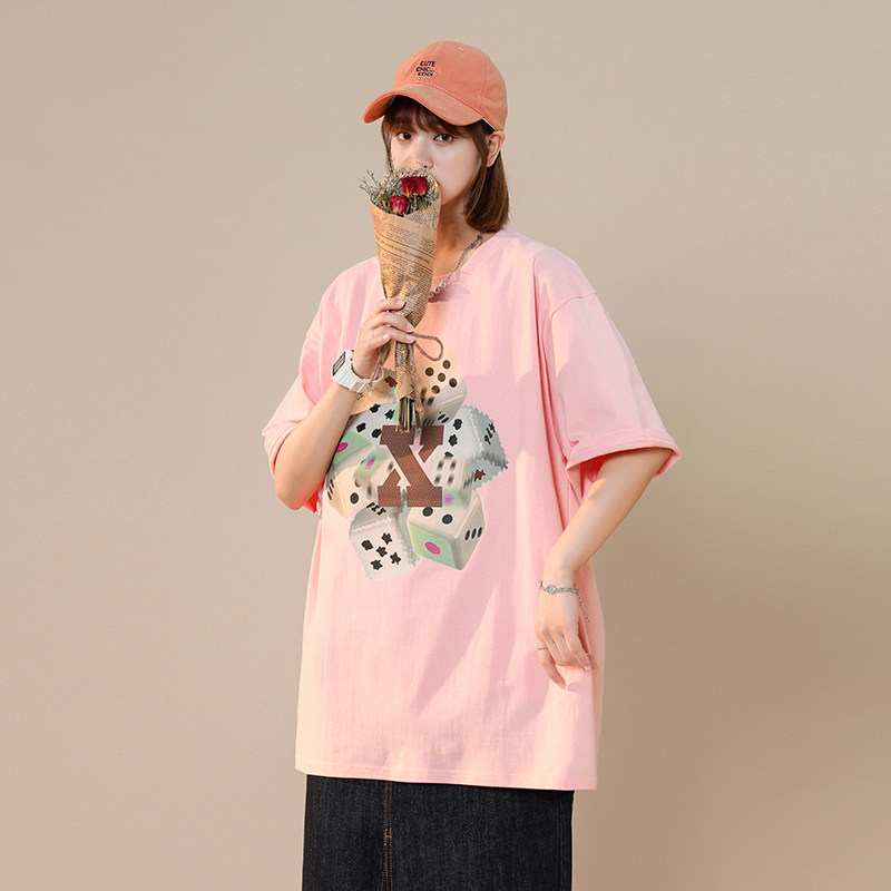 夏款原创中性骰子印花短袖棉宽松T恤xz1002-1-Y31P25限39,男装T恤,星座906（原电商a316-1）