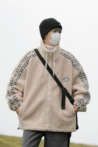秋冬新款美式织带加绒加厚羊羔绒棉衣xz1002-1-Y68p118控158图片