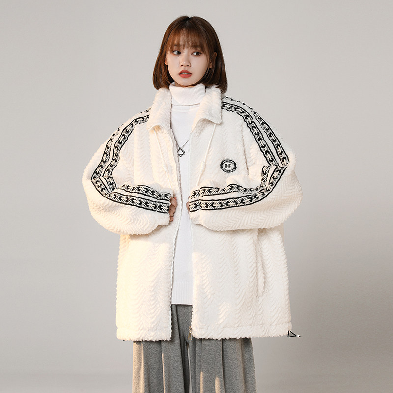 中性款!新款美式织带加厚加绒保暖羊羔绒xz1002-1-Y68P118控158，男装棉衣，星座906（原电商a316-1）