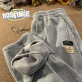 2025新款加绒加厚卫裤束脚裤休闲潮流直筒裤z1002-1-K1060P65控78，男装休闲裤，星座906（原电商a316-1）