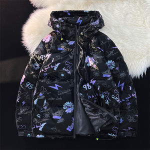 中性款!亮面保暖加厚棉袄面包服xz1002-1-Y65P128控158图片