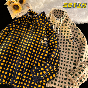 新款小熊刺绣格子加绒加厚羊羔绒棉衣xz1002-1-Y72p128控158图片