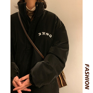 冬季PU千鸟格保暖棉衣字母刺绣外套xz1002-1-Y71p148控188