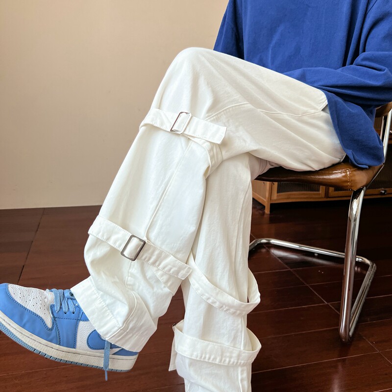 秋冬美式绑带工装裤潮流休闲炸街痞帅男长裤z1002-1-K51P55,男装工装外套,星座906（原电商a316-1）