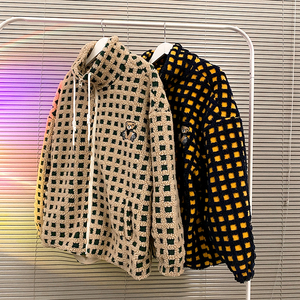 新款小熊刺绣格子加绒加厚羊羔绒男女棉衣xz1002-1-Y72p128控158，男装棉衣，星座906（原电商a316-1）