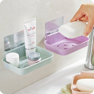 无痕粘贴浴室肥皂盒壁挂式 卫生间沥水香皂架收纳盒创意置物香皂盒