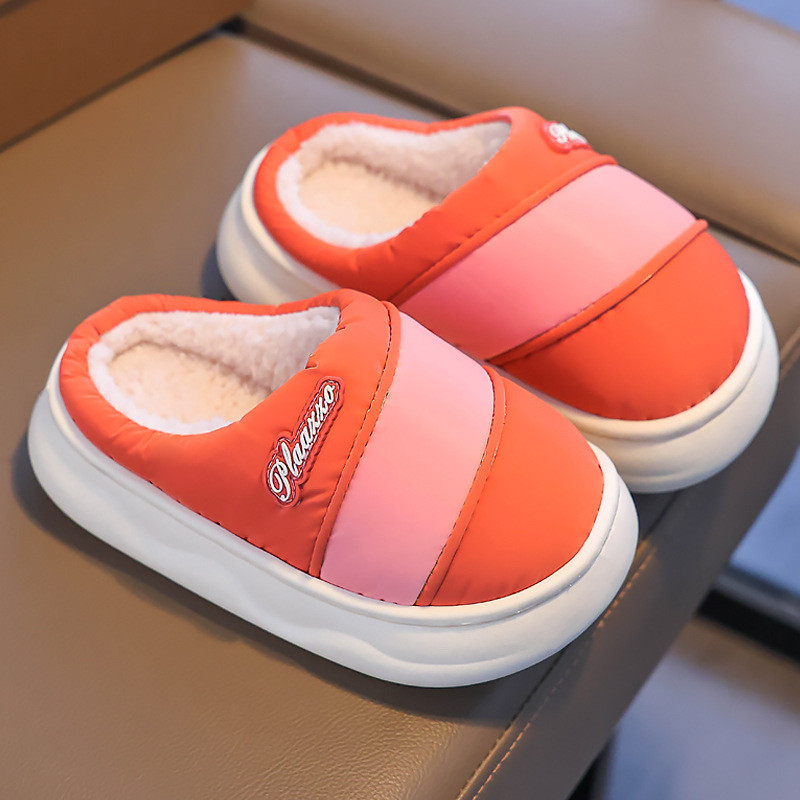 冬季儿童防水防滑保暖棉拖鞋男女童居家室内可爱舒适款