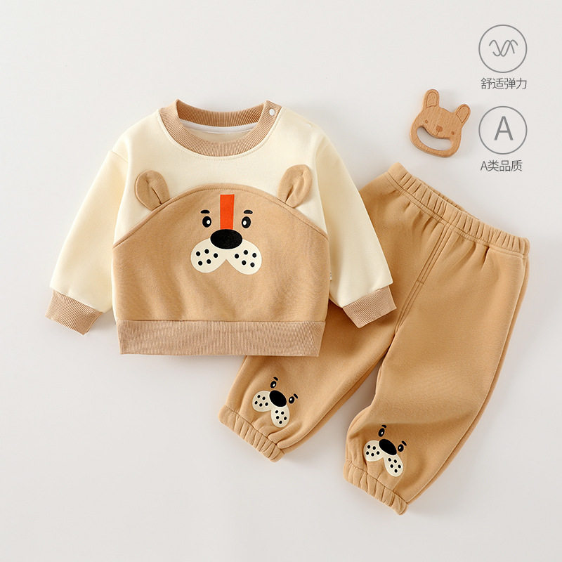 新生婴儿衣服秋冬卫衣套装休闲满月宝宝薄棉衣无骨外出服春秋老虎