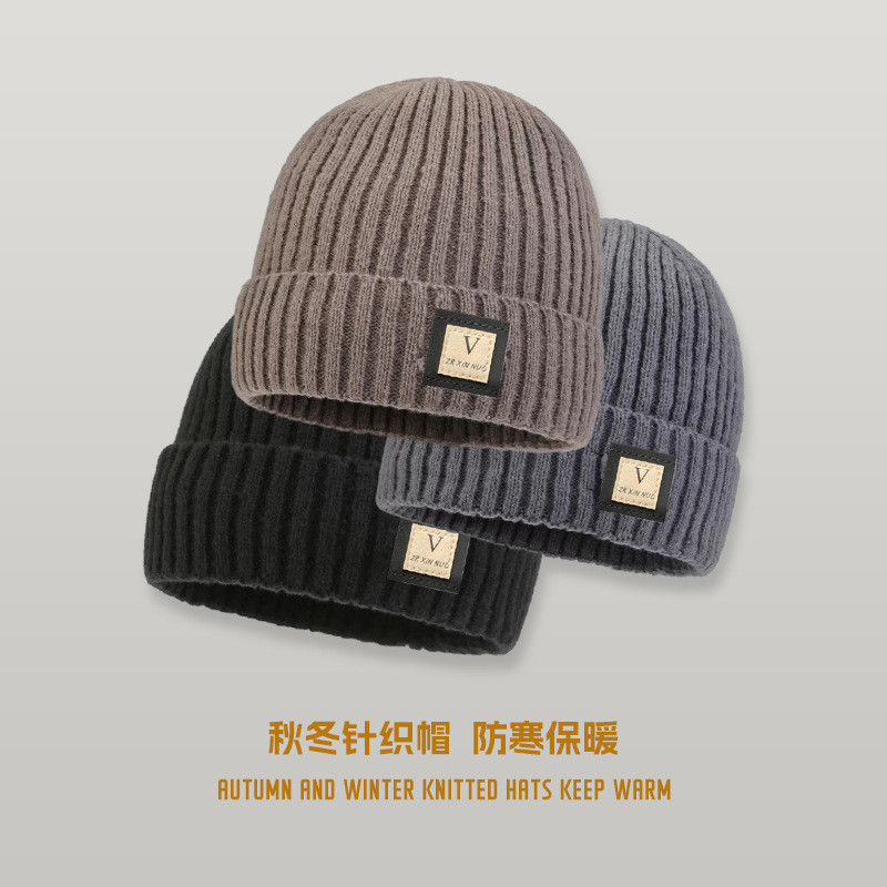 冬季新款男士鹿毛绒针织护耳户外骑行保暖加厚加绒百搭冷帽
