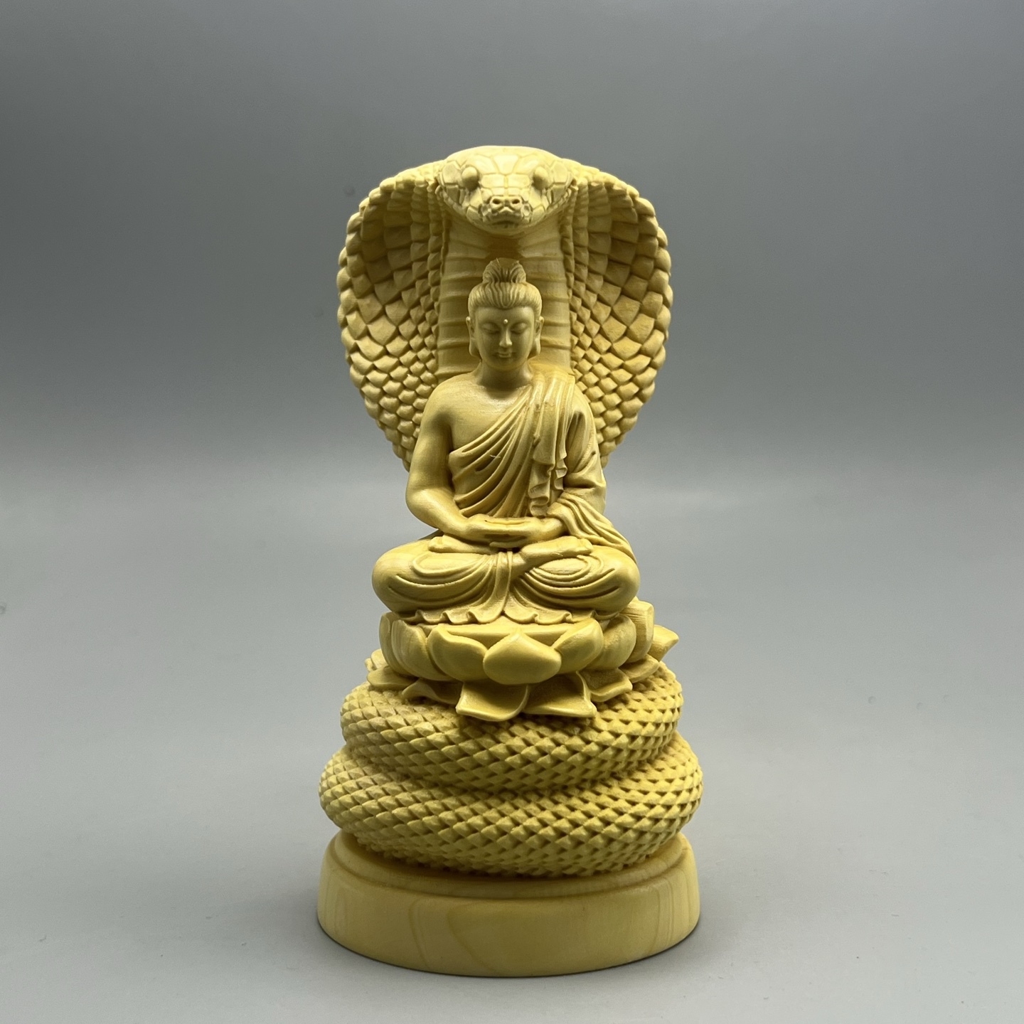 黄杨木雕蛇佛释迦牟尼佛木雕
