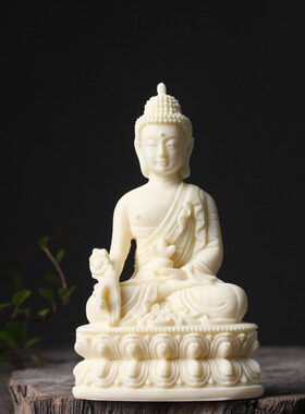 奶油风药师佛神尊供奉摆件