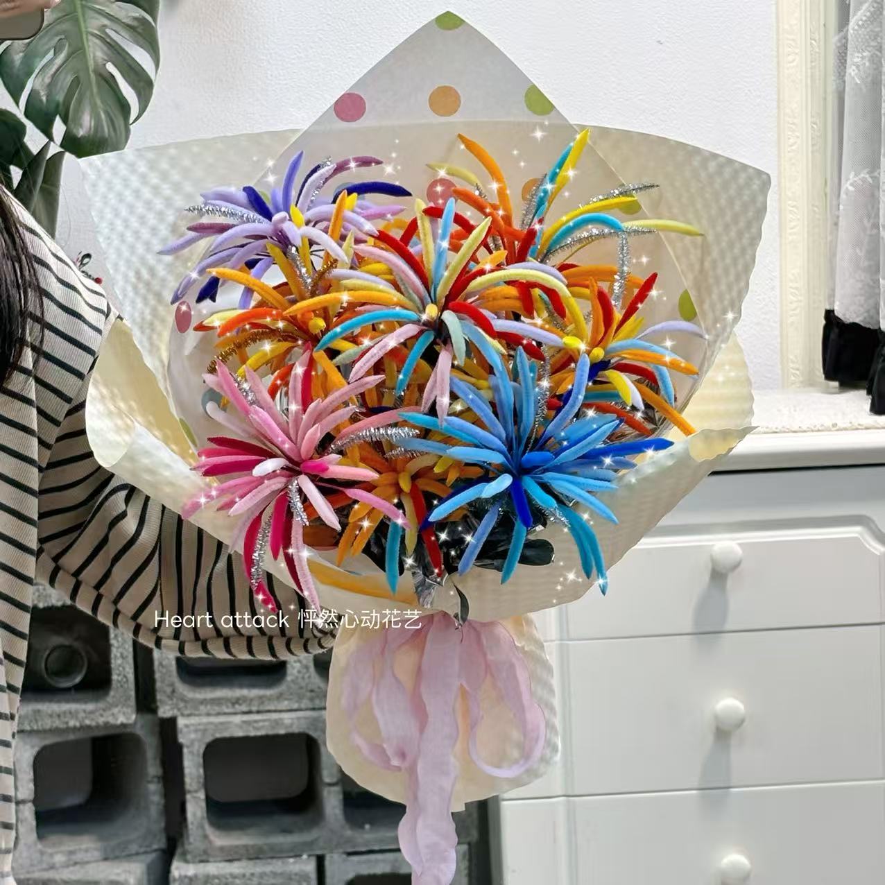 成品扭扭棒免包创意扭扭棒烟花花束中式浪漫送女友男友生日礼物花