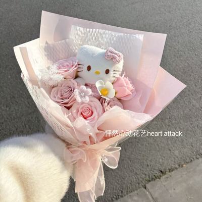 KT猫史迪仔星黛露毛绒玩偶公仔成品花束香皂花创意送女友生日礼物