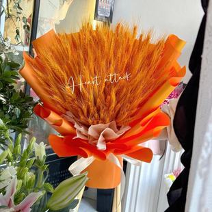 创意天然麦穗花束颁奖花年会手捧花大麦干花伴手礼开业礼物道具花