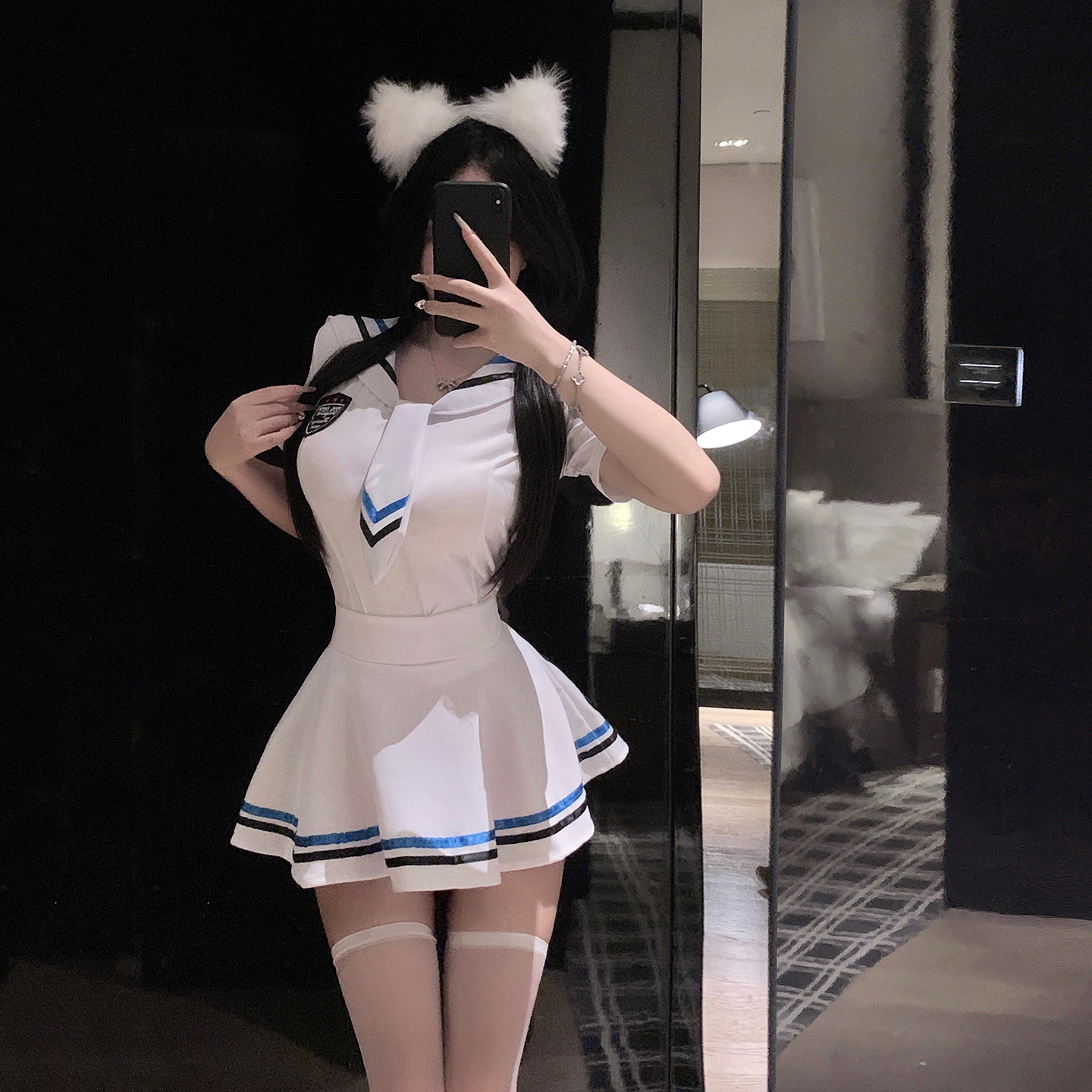 白色JK水手服纯欲学院风套装