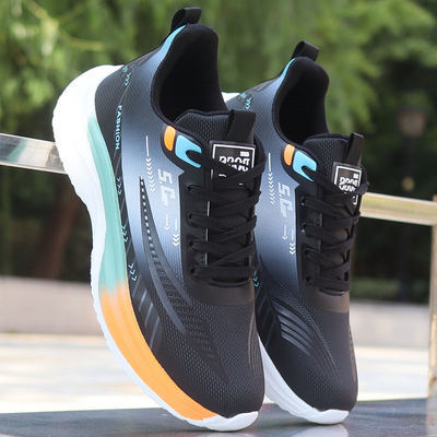 超轻跑步鞋皮面防水运动鞋