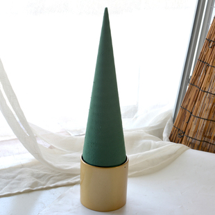 圣诞花盆锥形花泥diy圣诞树泥带花泥的花器桌面摆设手工材料花艺