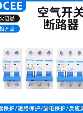 ZDCEE 空气开关1P家用32a63a三相2P断路器DZ47S 3P空开100A电闸4P
