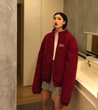 学院风学生棒球外套潮 FFEE矮个子夹克棉衣女冬季 宽松保暖棉服韩版