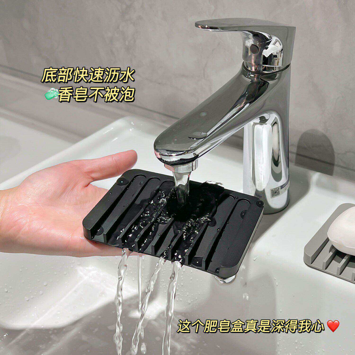 简约矽胶肥皂盒沥水架香皂防滑垫家用化妆室浴室免打孔吸盘香皂托