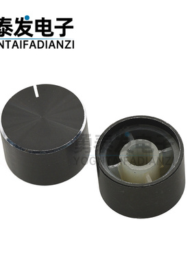 20x13黑色光身旋钮 外铝内胶旋钮 铝合金旋钮 电位器旋钮帽6mm