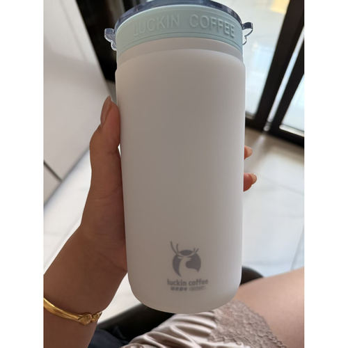 硅胶杯套瑞幸新款高颜值双内胆高硼硅玻璃不锈钢保温水杯防摔套