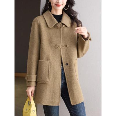 2025秋冬新款双面羊绒大衣女中长款高级感中年妈妈羊毛呢外套宽松