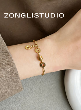 纵里Z18金色圆环链条手链百搭