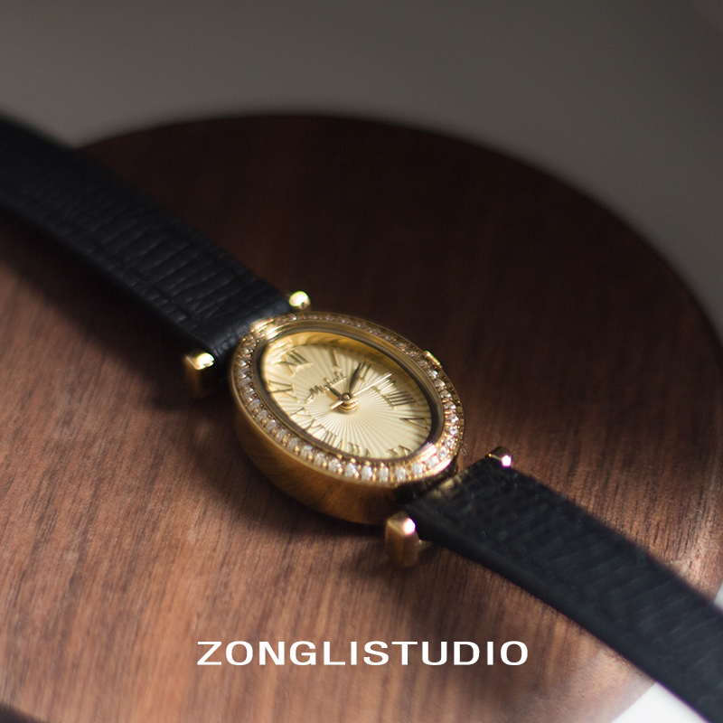 轻奢气质时尚复古小众真皮手表女