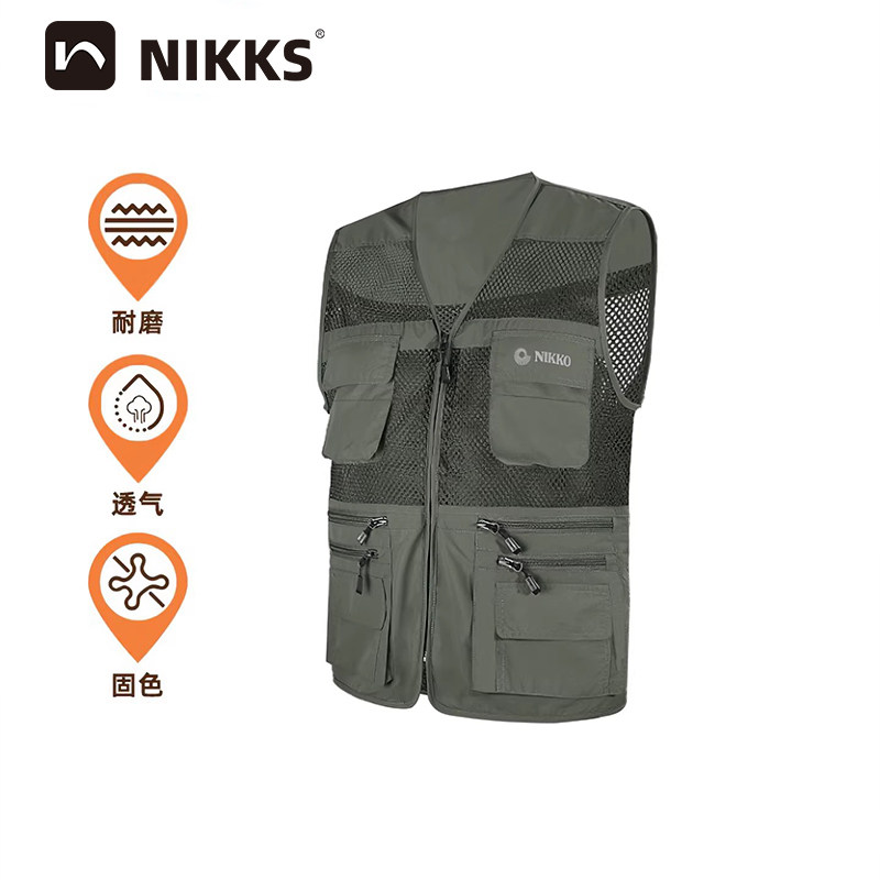 Nikko日高户外工装马甲男士夏季轻薄网眼摄影背心钓鱼多口袋外套,运动服/休闲服装,单马甲,淘宝优惠券,粉丝福利购,淘宝优惠卷