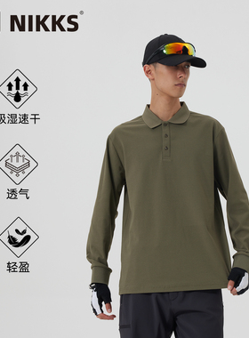 Nikko日高速干长袖polo衫男2025秋季新款商务休闲透气翻领打底T恤
