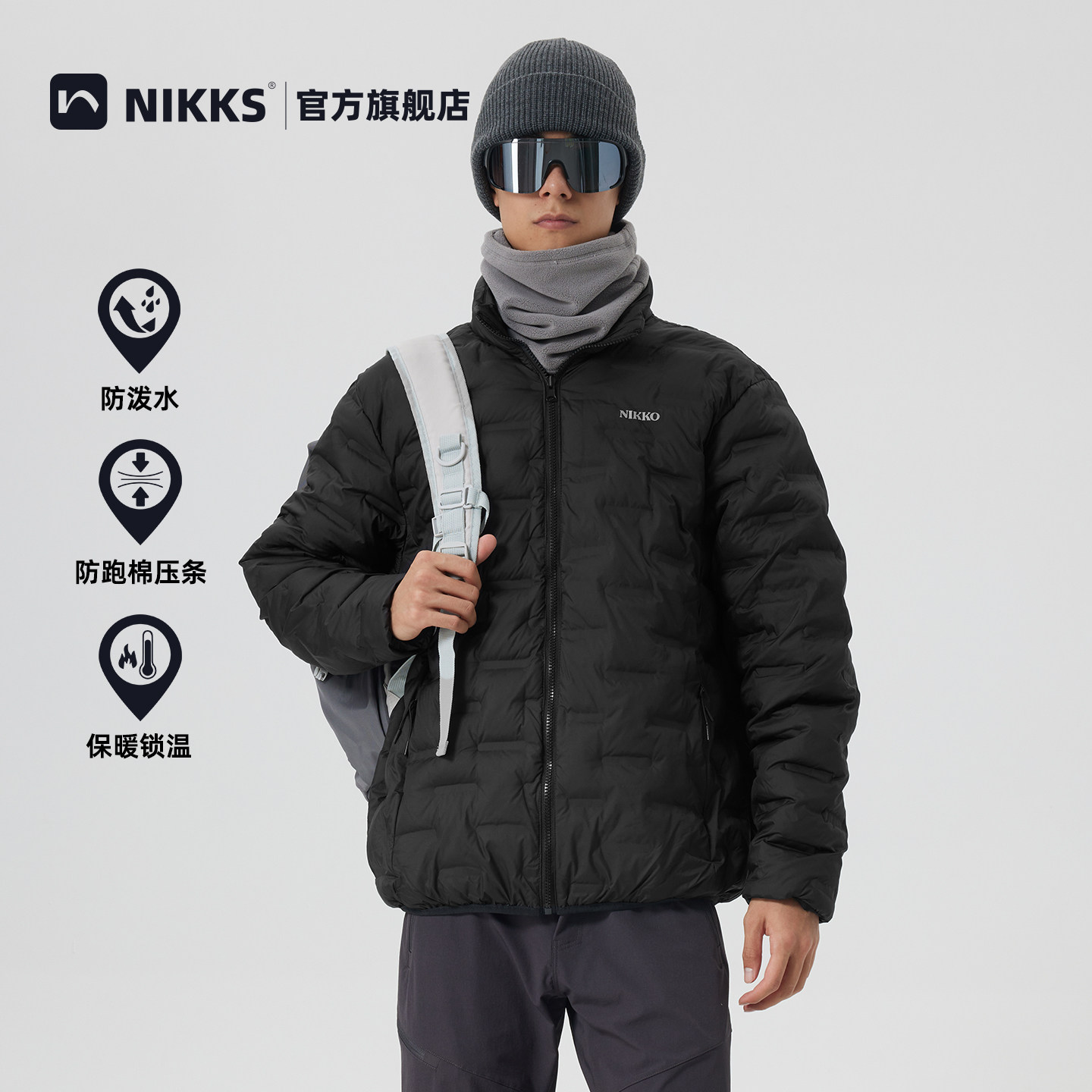 Nikko日高棉服男款冬季加厚保暖棉衣防跑棉压条防泼水休闲外套女
