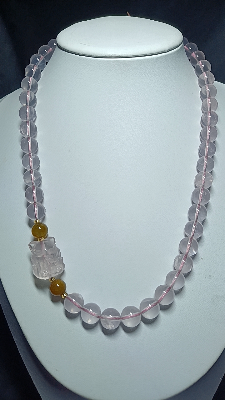 原创设计  主图款  天然高冰透芙蓉晶项链 45cm