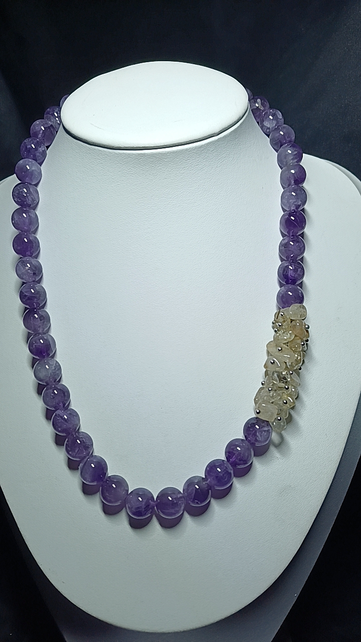 原创设计  主图款  卡10m+天然紫水晶项链45cm