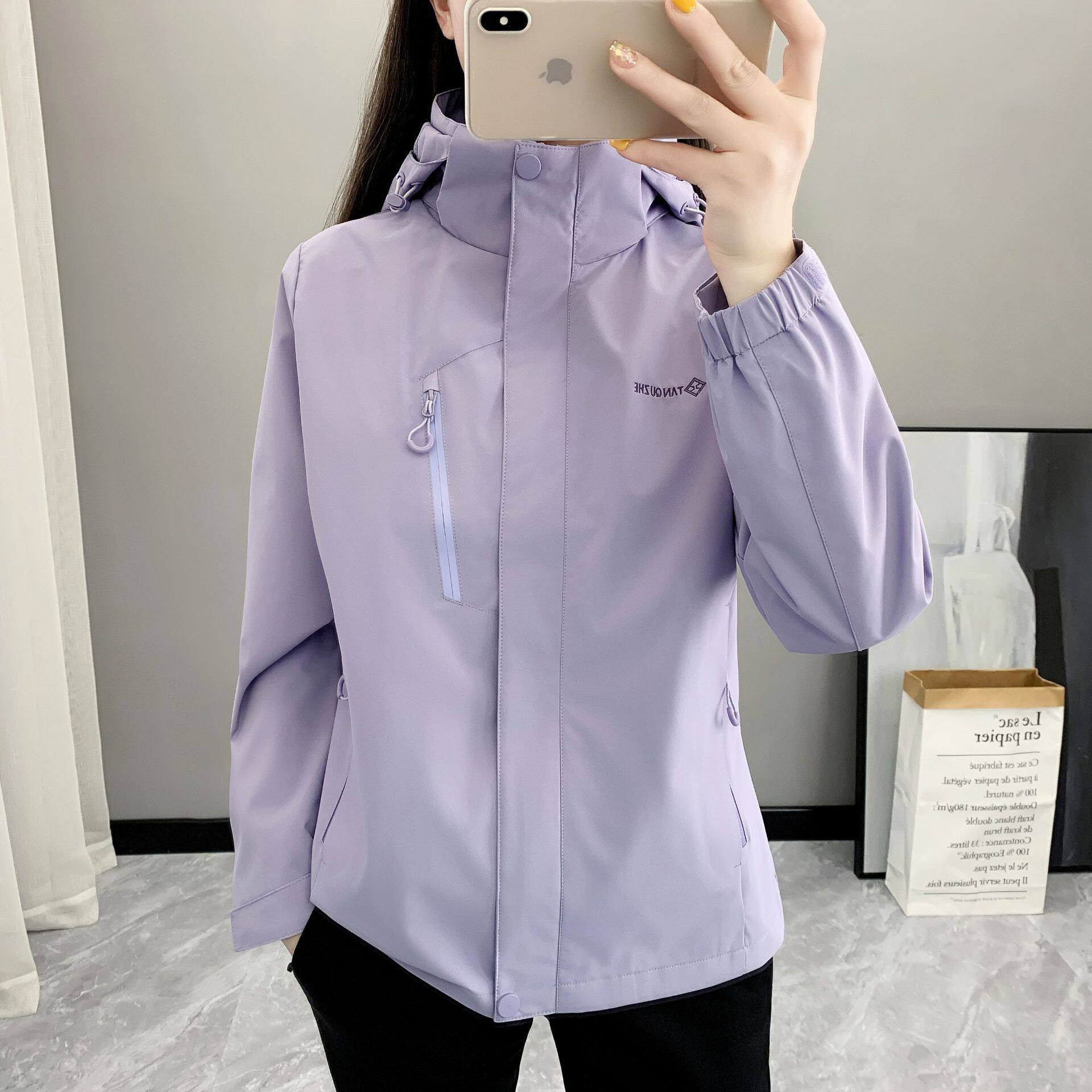 2026新款女冲锋衣面料柔软防水防风时尚好看户外运动散步骑行外套