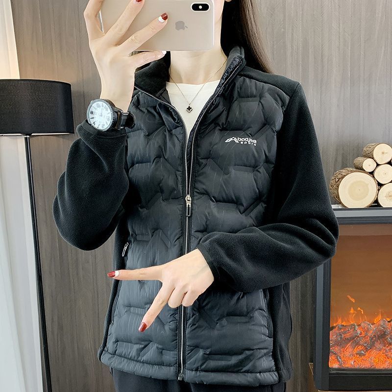 冬季新款奥利绒拼接羽绒服女户外运动登山保暖白鸭绒轻薄韩版外套