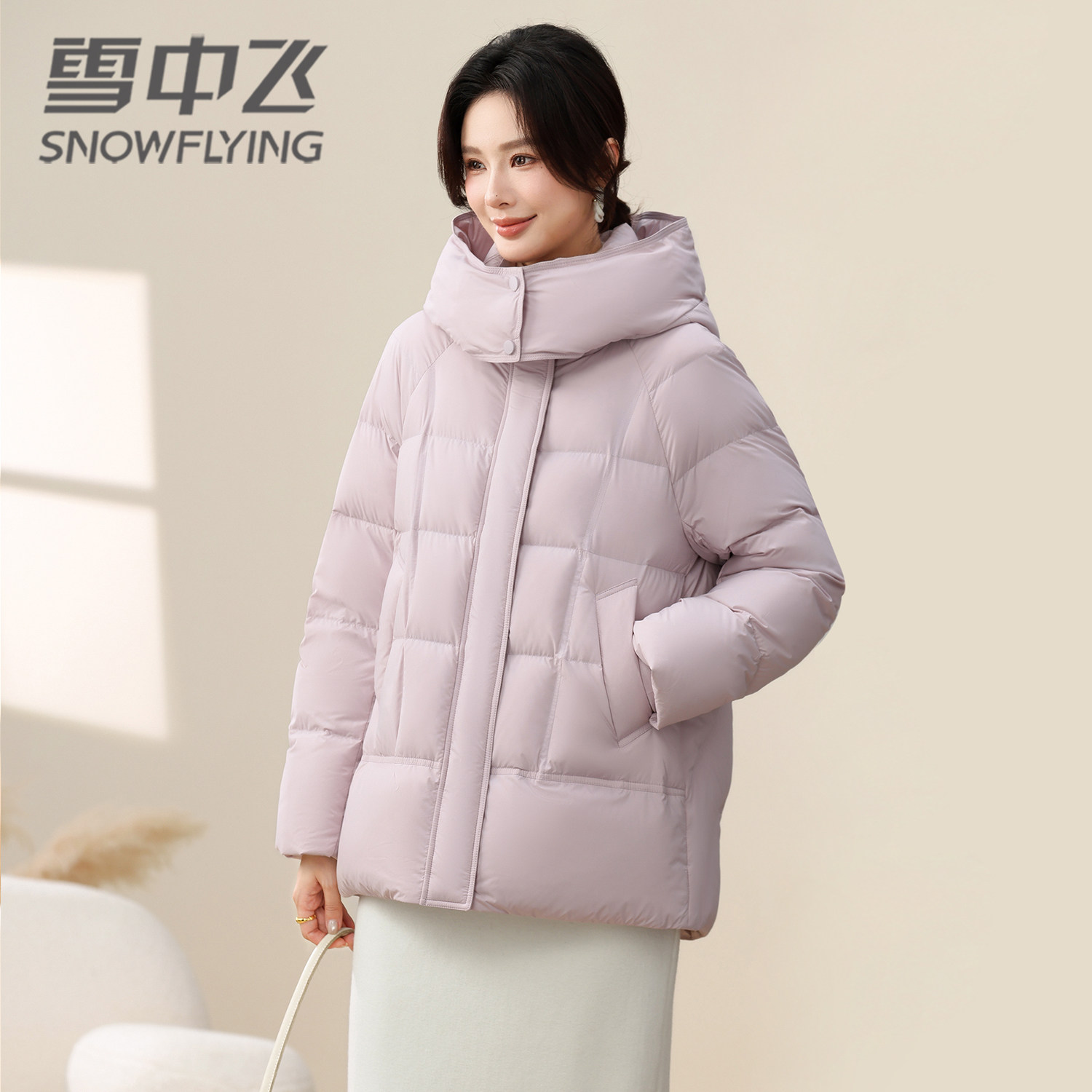 雪中飞女羽绒服2026年新款冬装时尚品牌优质白鸭绒防寒外套中长款