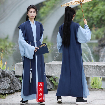 山东曹县原创汉服直裾袍古风公子宋制传统复原款长袍男女学生国风