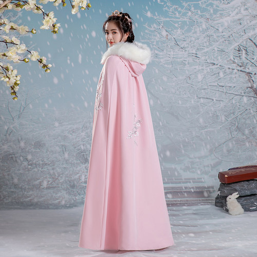 汉服斗篷女秋冬装古风长款加绒加厚保暖外套披风古中国风装披肩冬