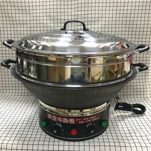 特大铸铁锅5000W生铁锅 电炒锅45/50/60cm蒸锅工地食堂饭店商用