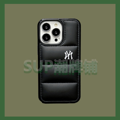NY防风苹果15promax羽绒服iphone15pro男冬季14promax加绒14加厚13美式潮牌12情侣款面包服保暖11手机壳XR/XS