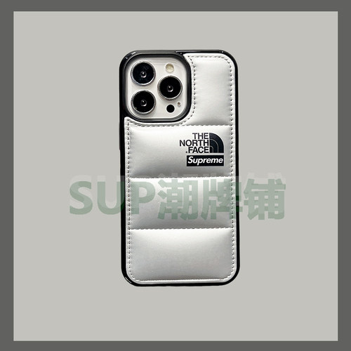 SUP防风2024苹果15promax北面羽绒服iphone15pro男冬季14promax加厚13美式潮牌12情侣款14保暖11手机壳XR/XS