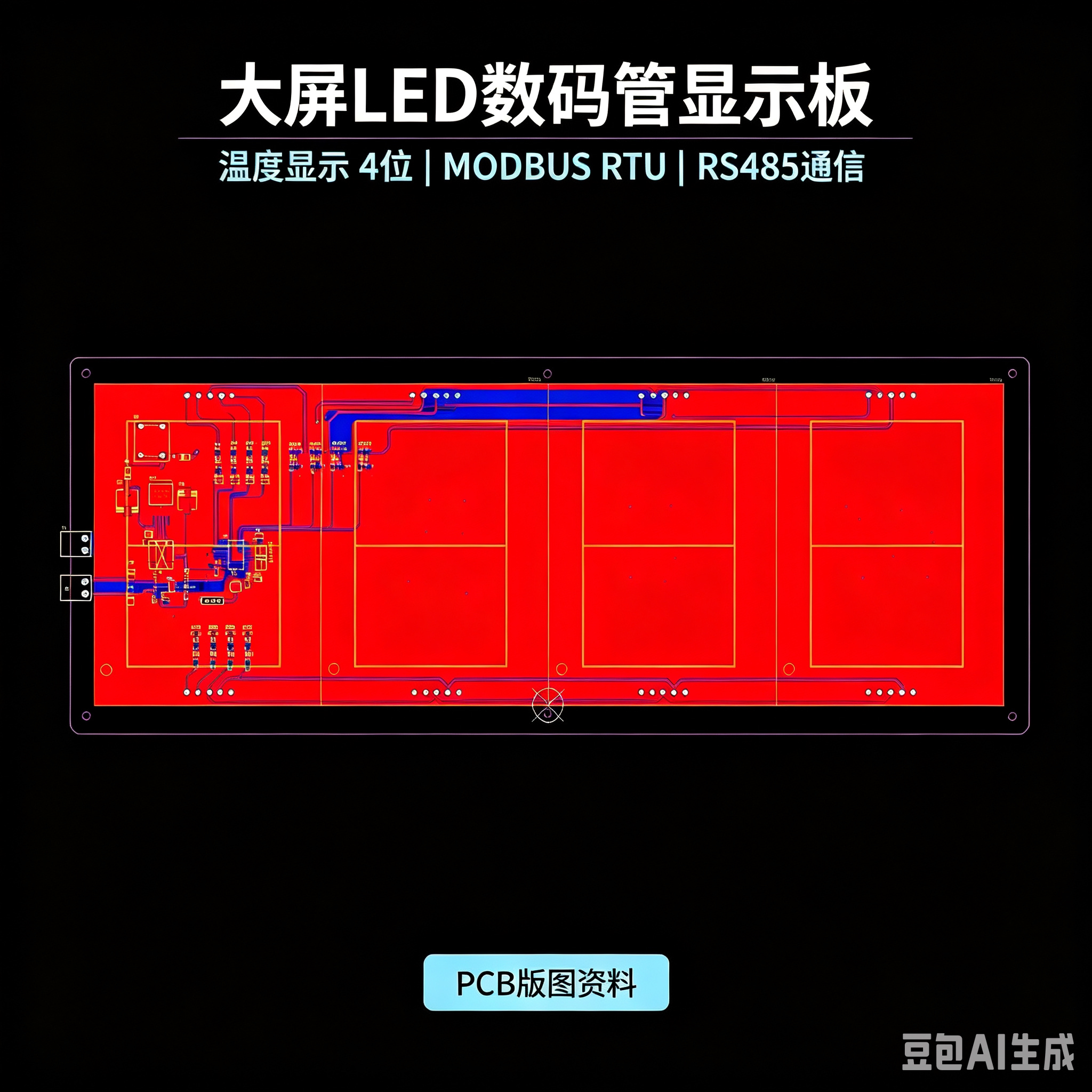 大屏LED数码管显示板设计开发PCB画图抄板改板PCBA定制生产一张起图片