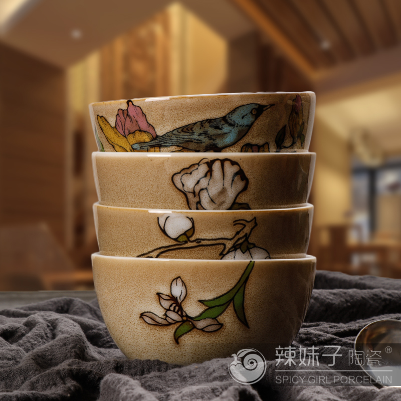 European style Underglaze Hand drawn Retro ceramics Rice bowl Soup bowl originality fashion kitchen Home Furnishing 45 Inch Congee bowl with two earsin the Tableware , Tableware , Bowl  category - from Buy2taobao.com to provide professional Taobao agent buy service