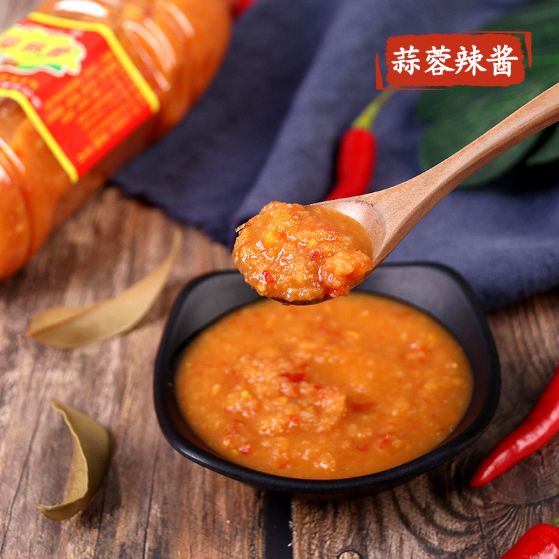 阿四辣椒酱广东梅州蕉岭客家特产蒜蓉泥酸甜辣椒酱腌面酱蘸酱400g