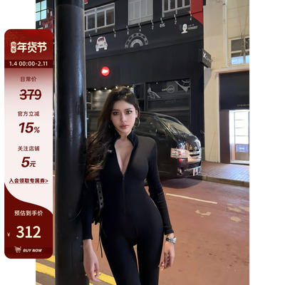 欧美风显瘦拉链连体裤百搭