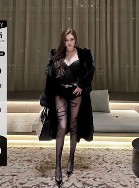 LUV2SHY 现货 奢黑暖袍 仿貂绒环保皮草长款高级感超好看黑色外套