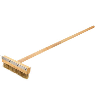 1米1.5米长木柄烤箱清洁刷铜丝刷烤炉刷子披萨烤箱清理工具